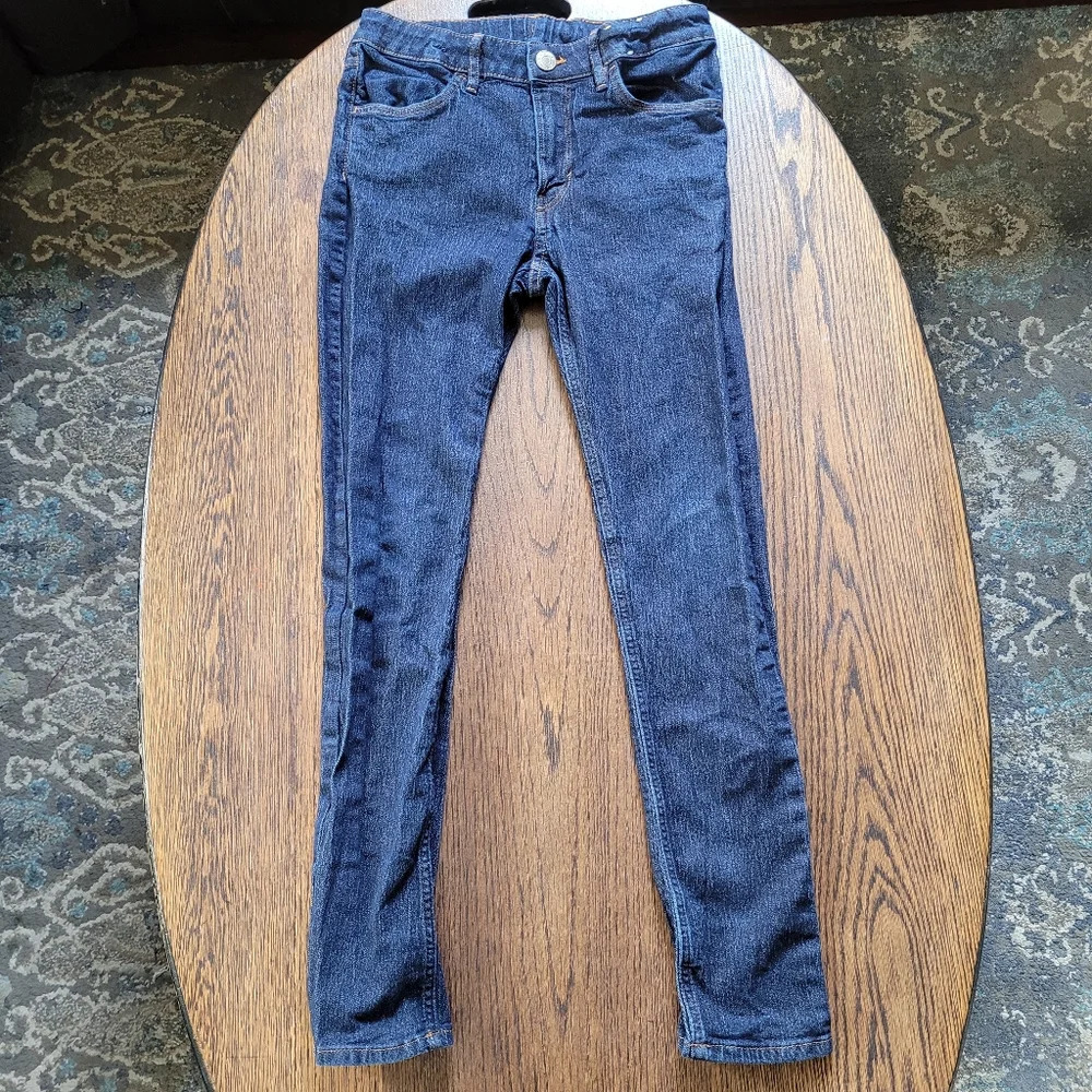 H&M Skinny Fit Adjustable Waist Dark Wash Jeans Size Boys 12/13 Years